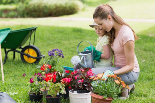 Garden landscaping preparation in Sutton with access and groundworks