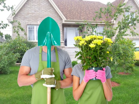 Local landscaping team working on a garden project in Sutton